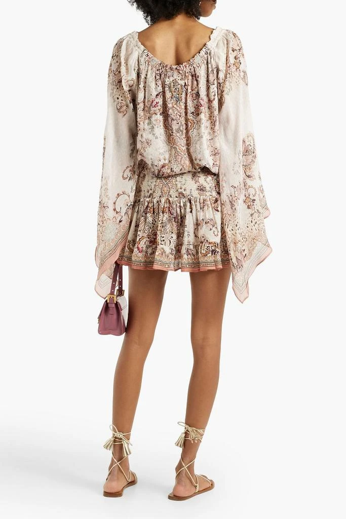 Camilla Crystal-embellished printed silk-georgette top 3
