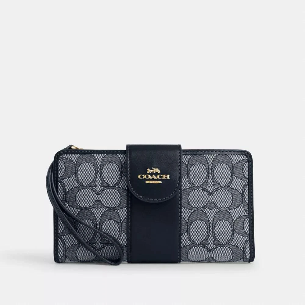 Coach Phone Wallet In Signature Jacquard 1