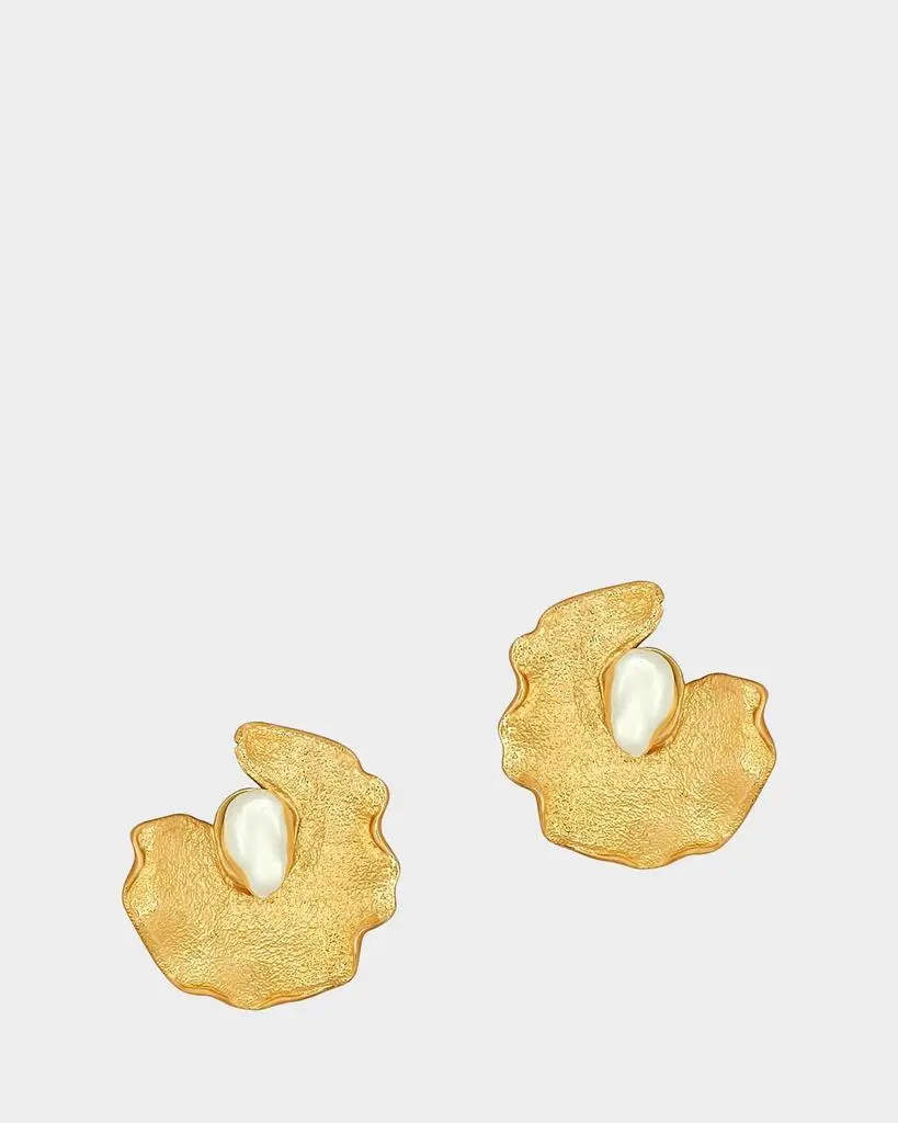 Oscar de la Renta Lilypad Stud Earrings