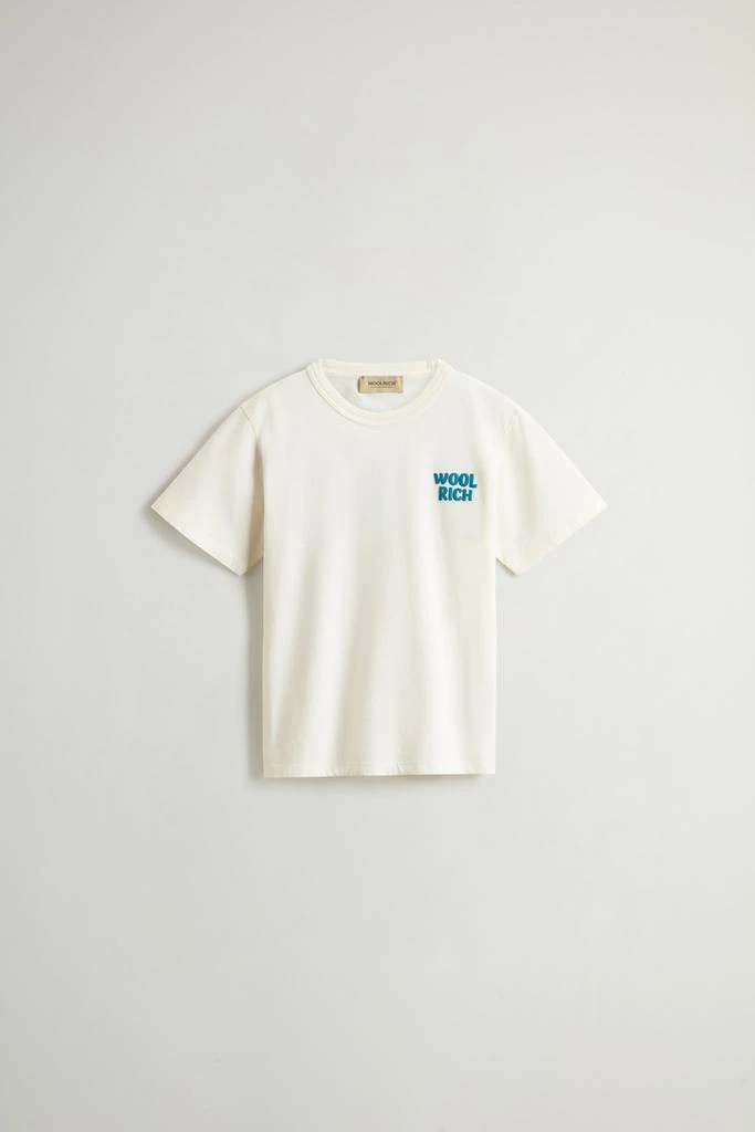 Woolrich Boys’ T-Shirt in Pure Cotton with Print on the Back - Boys - Blue 1