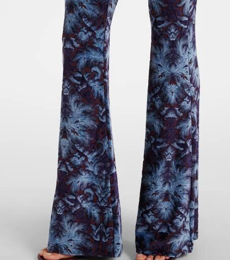 ETRO Printed crêpe high-rise flared pants 5