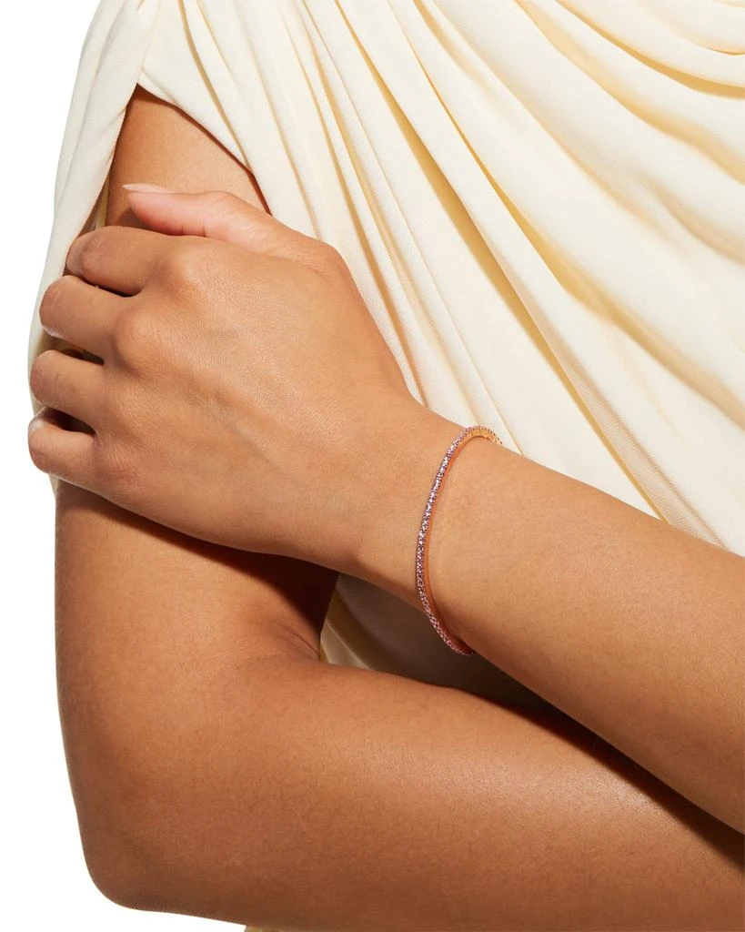 EXTENSIBLE Rose Gold Stretch Pink Sapphire Tennis Bracelet 2