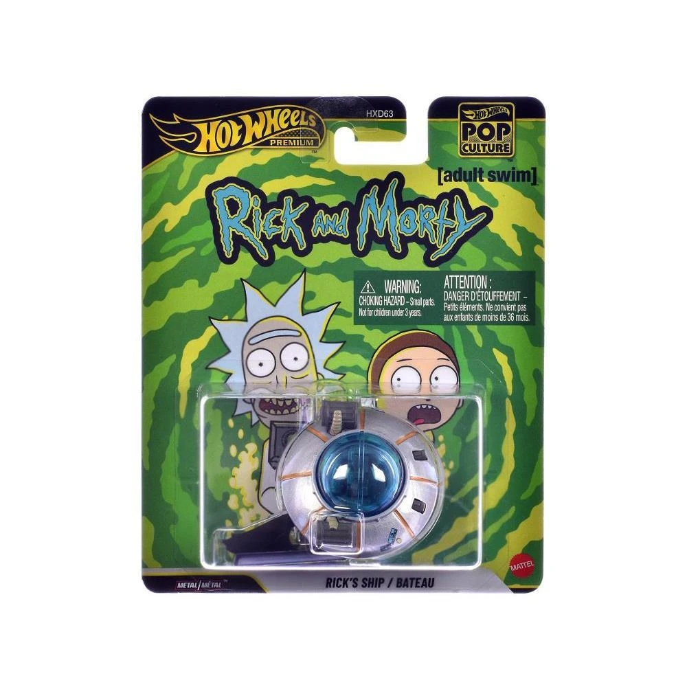 Hotwheels Rick
s Ship Silver "Rick and Morty" (2013-Current) TV Series "Pop Culture" Series Diecast Model Car by Hot Wheels 2