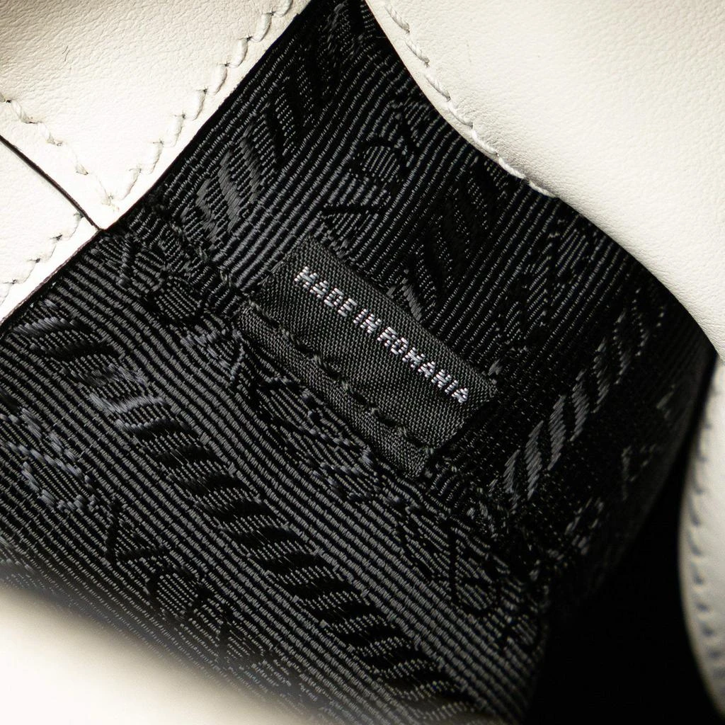 Prada Prada White Saffiano Leather Zippered Tote Bag 7