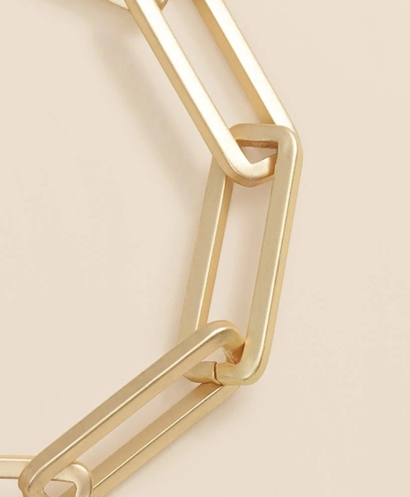 Brooks Brothers Loni Paul Gold Rectangle Paperclip Bracelet in 14K Plated Gold 4