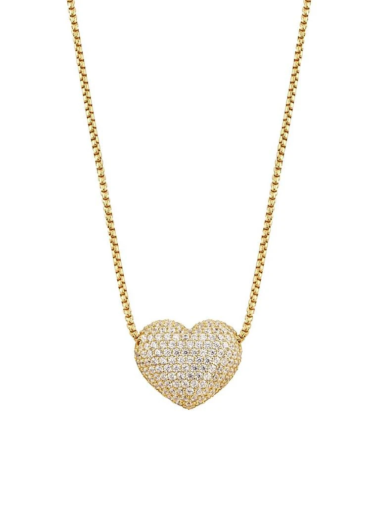Adriana Orsini Puffy Heart 18K Gold-Plated & Cubic Zirconia Pendant Necklace 1
