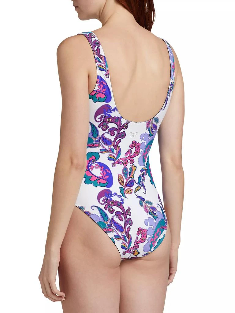 Johnny Was Paisley Reversible Square Neck One-Piece Swimsuit 4