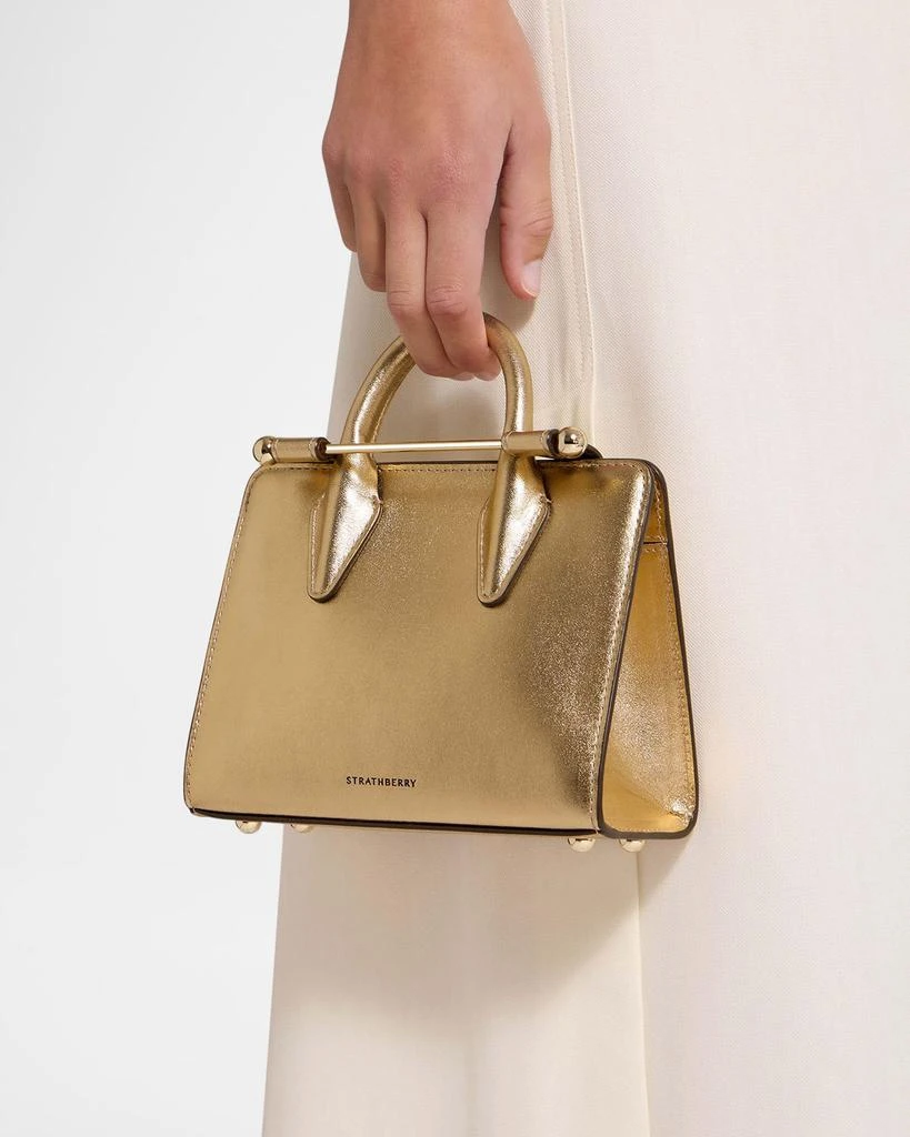 Strathberry Nano Metallic Lizard-Embossed or Smooth Leather Tote Bag 2
