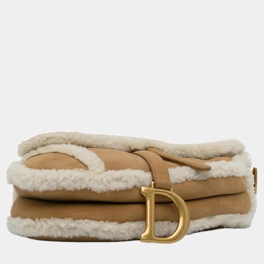 Dior Dior Brown Shearling Saddle Bag 4
