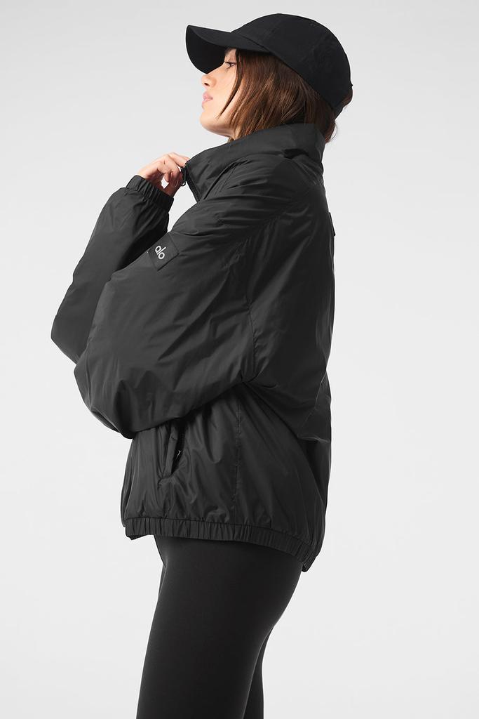 Alo Latitude Light Weight 1/2 Zip Pullover Jacket - Black