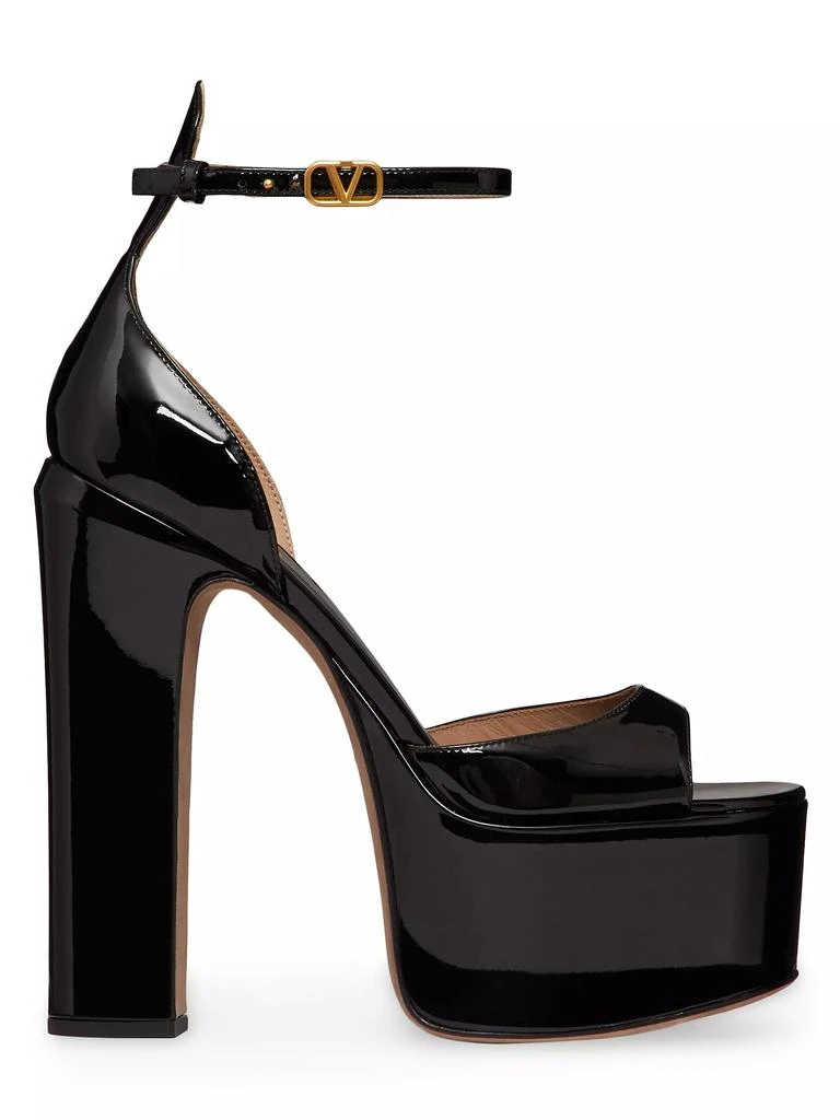Valentino Tan-Go 155MM Patent Leather Platform Sandals 1