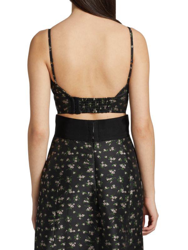 Black Iris Betty Floral Crop Top