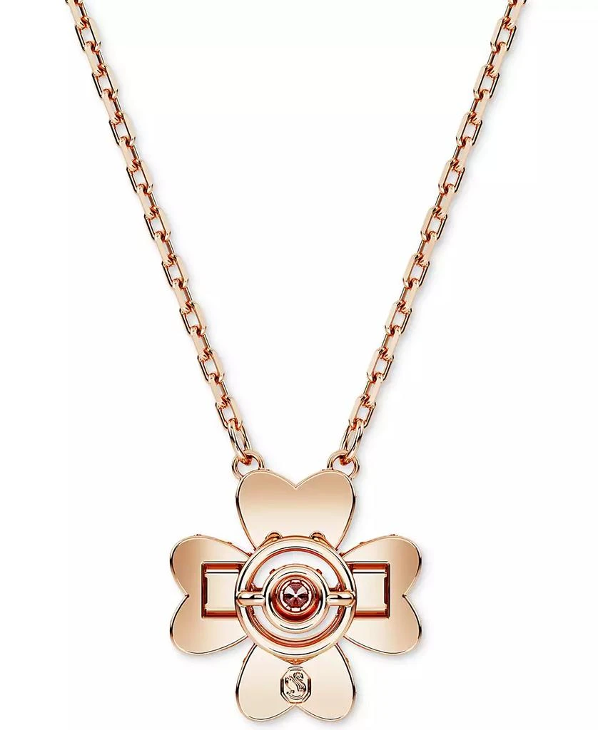 Swarovski Rose Gold-Tone Idyllia Crystal Clover Pendant Necklace, 15" + 2-3/4" extender 4