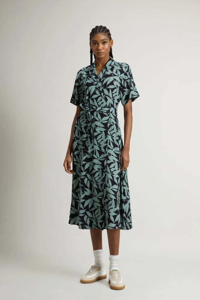 Woolrich Wrap Dress with Nature Motif - Women - Red 1