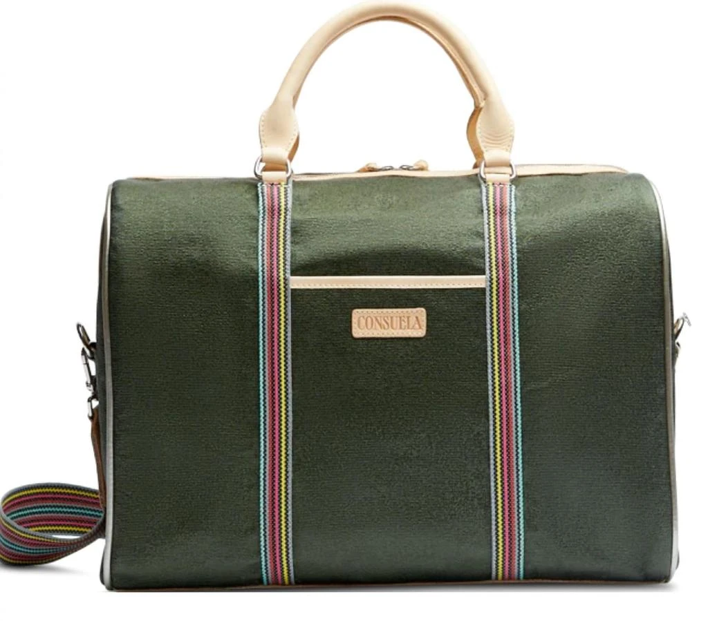Consuela Women's Slash Jet Setter Crossbody Bag In Olive Green 3