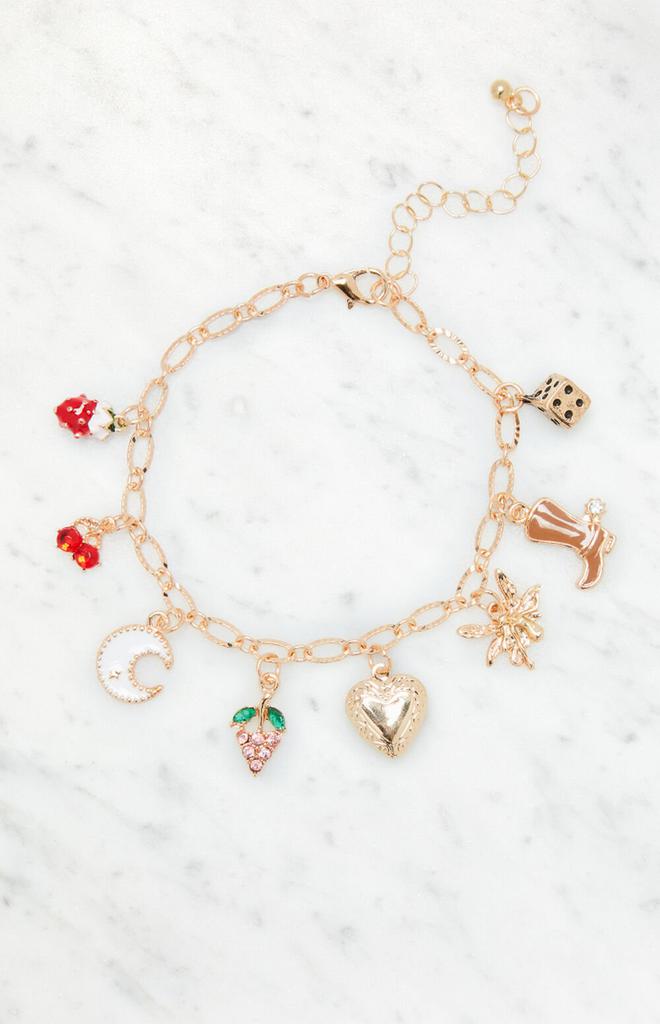 LA Hearts Strawberry Charm Bracelet