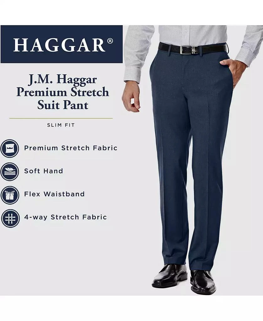 Haggar JMH Men's 4 Way Stretch Slim Fit Flat Front Suit Pant 4