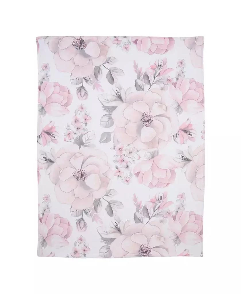 Lambs 
Ivy Botanical Baby Watercolor Floral Pink Fleece Baby Blanket 6