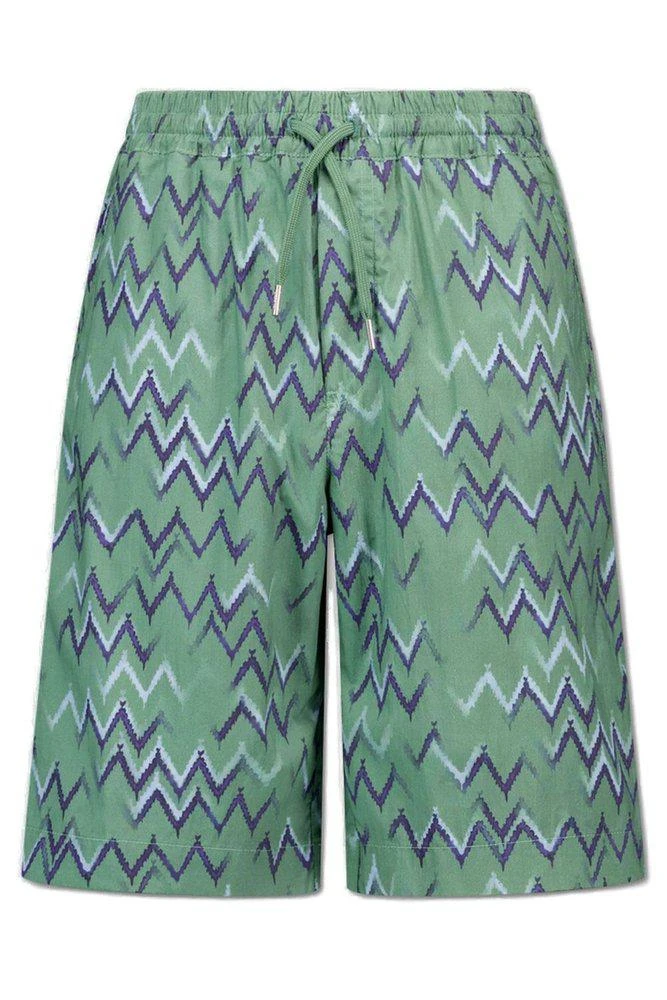 Lanvin Enfant Lanvin Enfant Logo Patch Zigzag Shorts