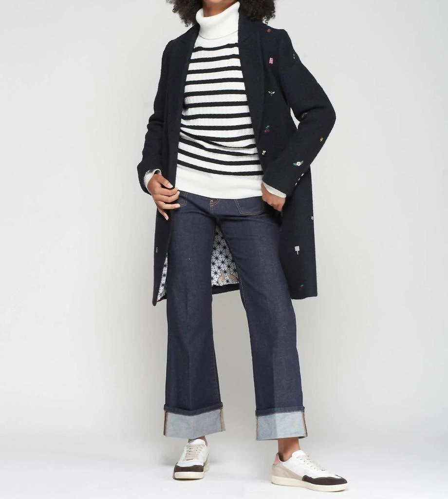 VILAGALLO Vilagallo - Aricia Mini Embroidery Wool Long Coat 4