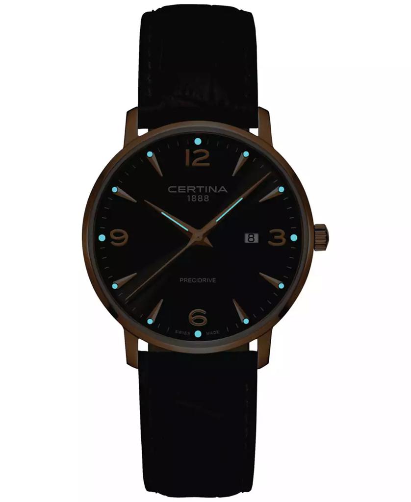 Certina Unisex Swiss DS Caimano Brown Leather Strap Watch 39mm