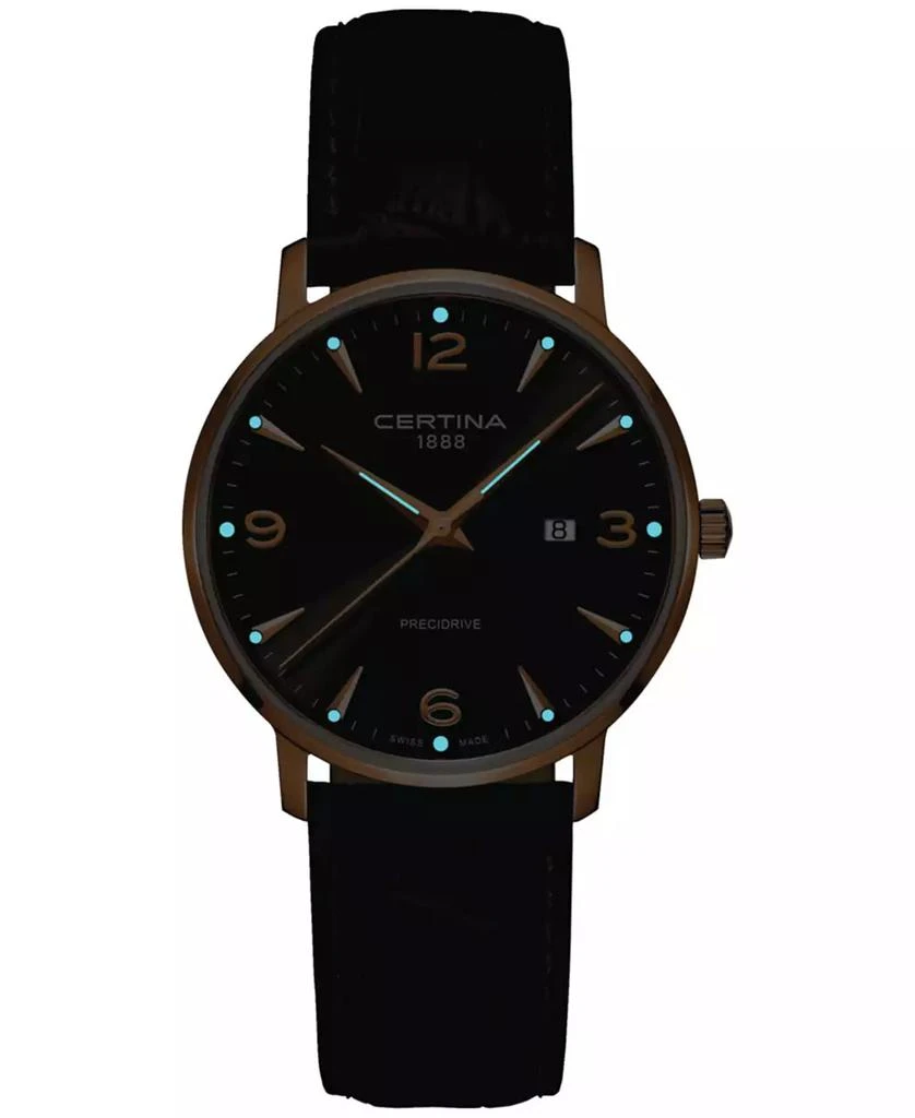 Certina Unisex Swiss DS Caimano Brown Leather Strap Watch 39mm 2