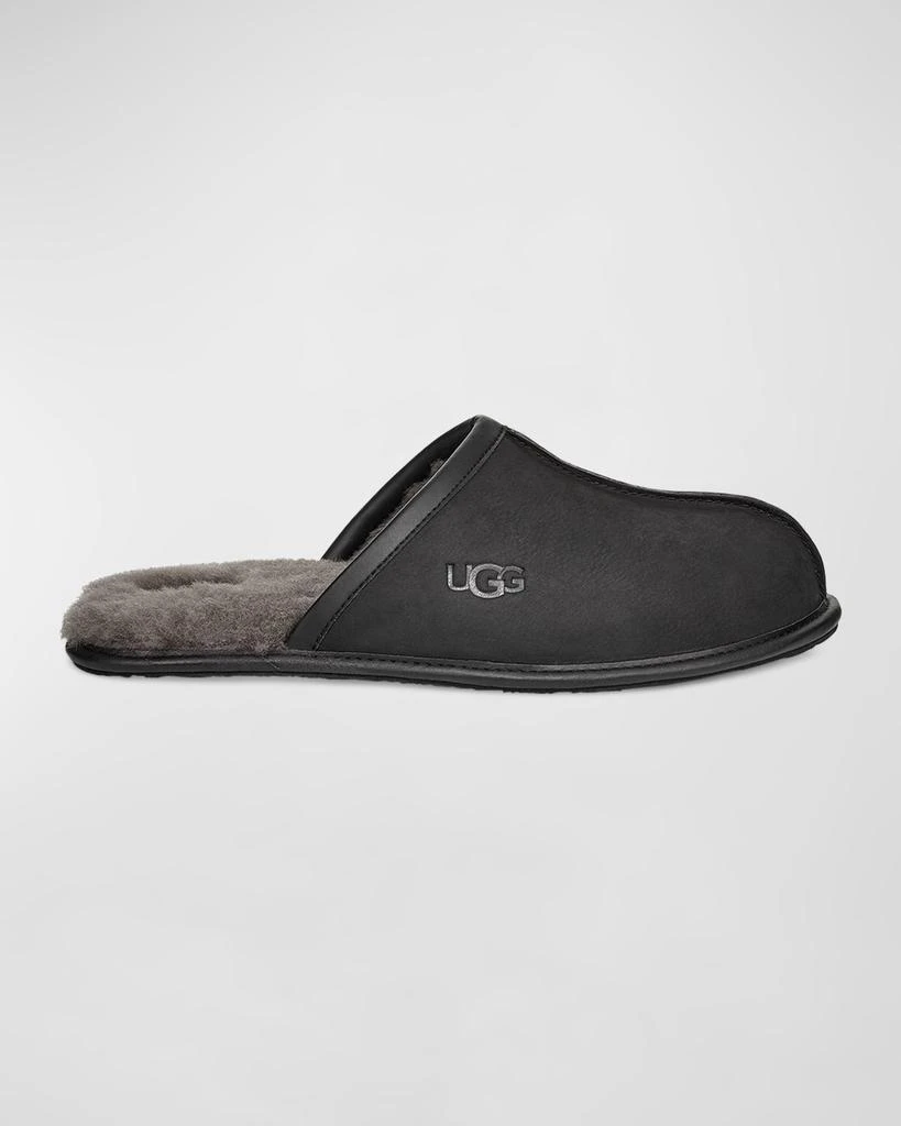 UGG Men's Scuff Leather Mule Slippers w/ Wool Lining 1