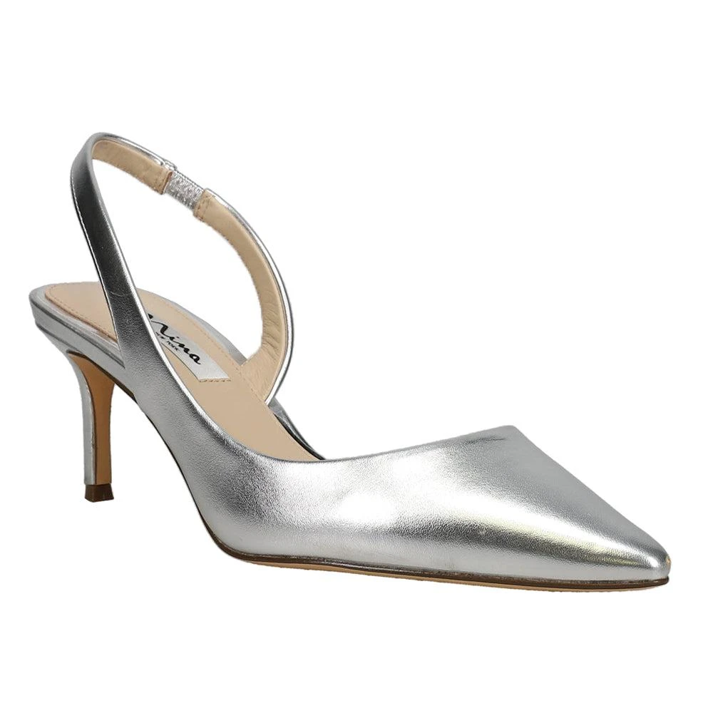 Nina Nina60 Metallic Pointed Toe Slingback Pumps 2