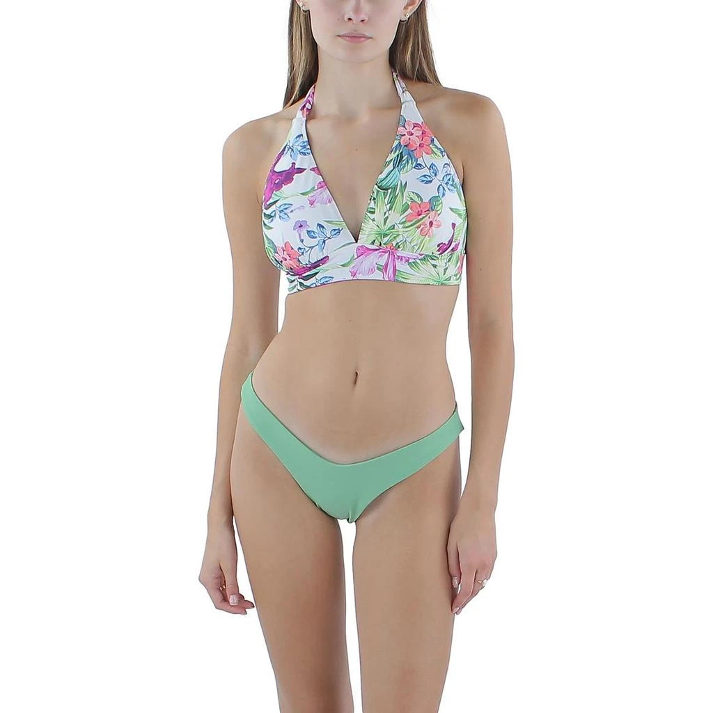 PQ Swim Womens High Cut Ruched Swim Bottom Separates 1