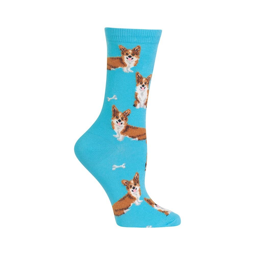 Hot Sox Women's Corgi Print Fashion Crew Socks