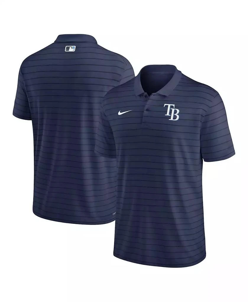 NIKE Men's Navy Tampa Bay Rays Authentic Collection Victory Striped Performance Polo Shirt 1