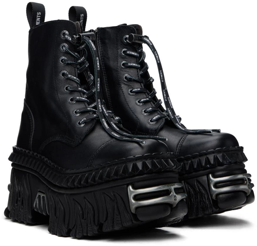 Vetements Black New Rock Edition Combat Boots 4