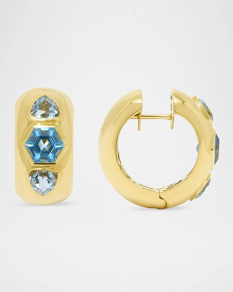 Stevie Wren 18K Yellow Gold The Deal Breaker Honeycomb Gemstone Hoop Earrings 1