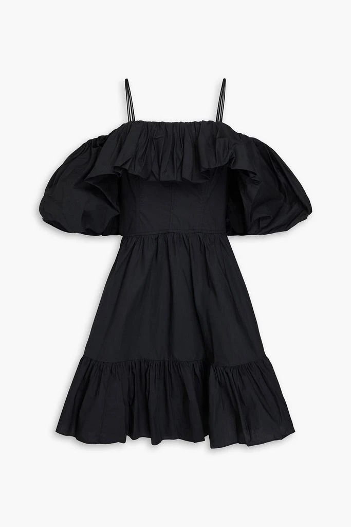 Ulla Johnson Lila cold-shoulder gathered cotton-poplin mini dress 1