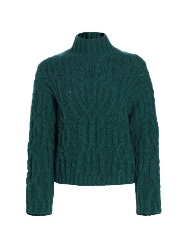 Vince Interlaced Cable Knit Turtleneck Sweater 5