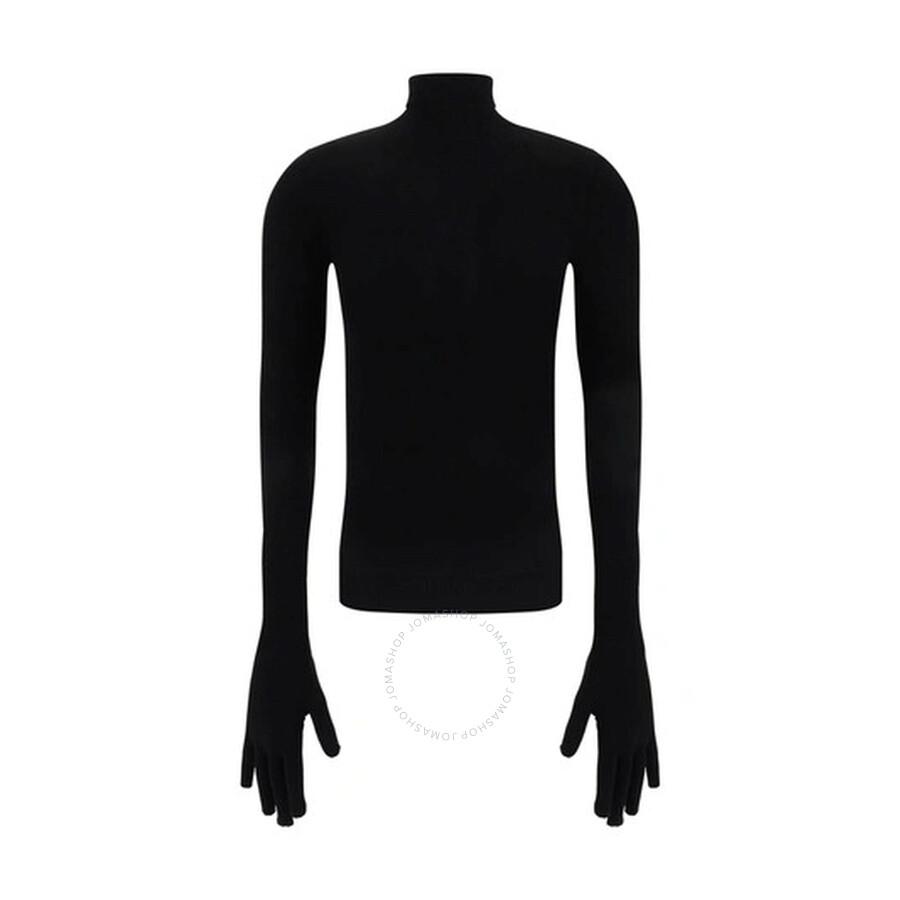 Balenciaga Ladies Black Gloves Sweater