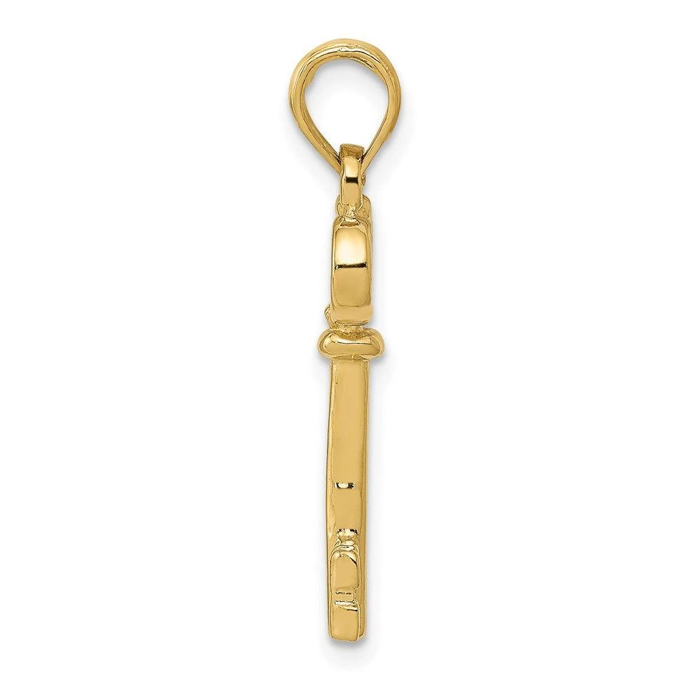 Diamond2Deal 10k Yellow Gold Polished 3-D Key Charm 2