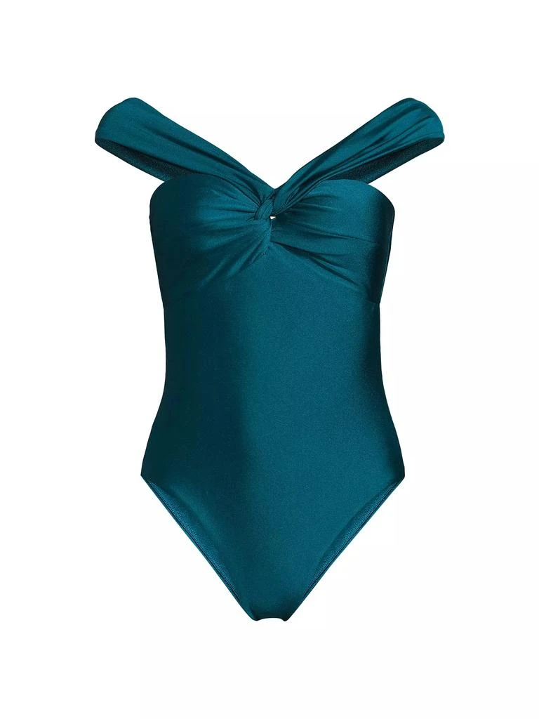 Milly Betsy Gloss Bandeau One-Piece Swimsuit 1