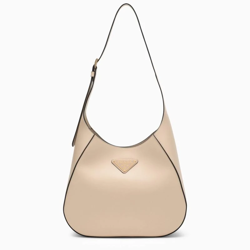 Prada Travertine-coloured leather shoulder bag 1