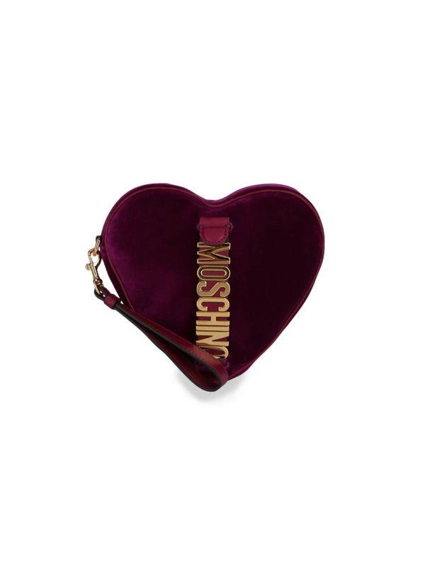 Moschino Velvet Heart Logo Wristlet 1