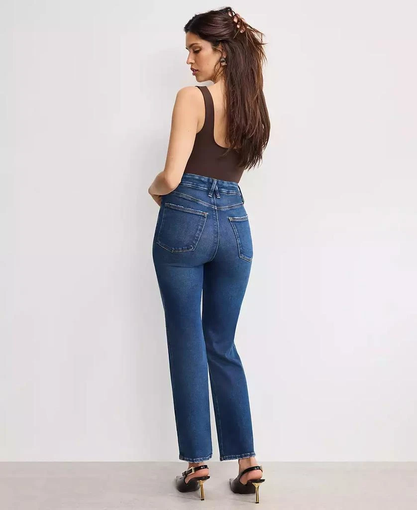 Good American Women's Soft Tech Good Curve Straight Jeans, Regular & Plus Size 4