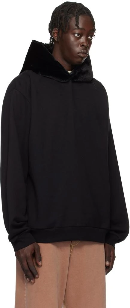Marni Black Brushed Organic Cotton & Faux-Fur Hoodie 2