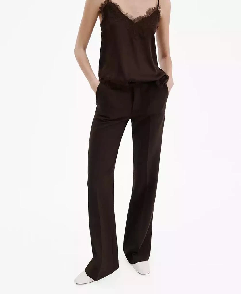 Mango Women
s Mid-Rise Flare Pants