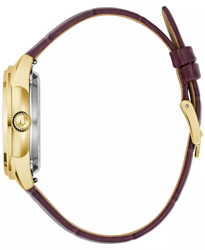 Bulova Women's Sutton Automatic Brown Leather Strap Watch 34.5mm