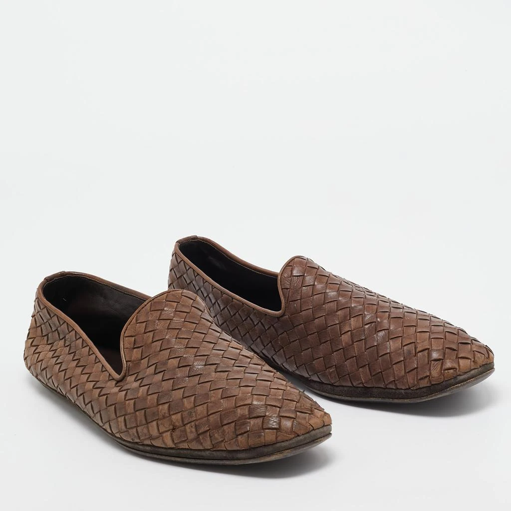Bottega Veneta Bottega Veneta Brown Intrecciato Leather Slip On Loafers Size 43 4