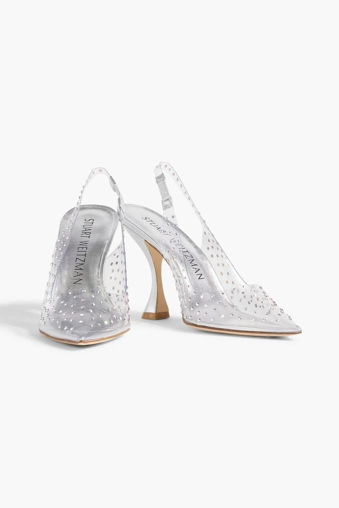 Stuart Weitzman Glam X Curve 100 crystal-embellished PVC slingback pumps 2