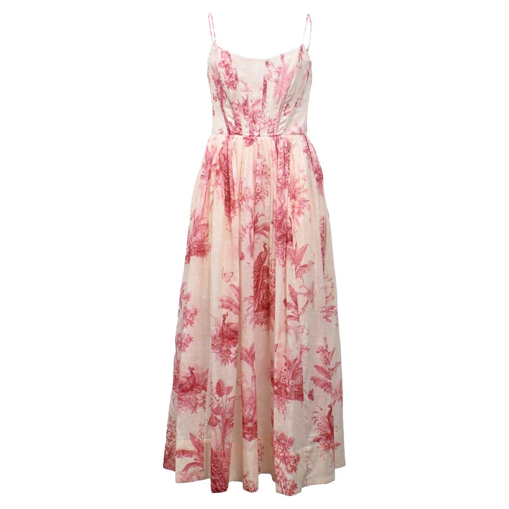 Zimmermann Floral-Print Linen Midi Dress - Dresses & Skirts