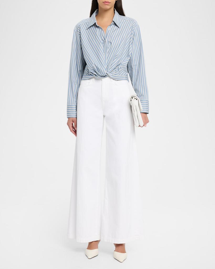 A.L.C. Leo Striped Twist-Front Top