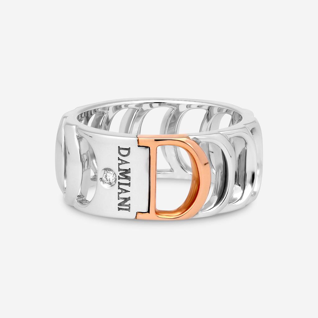 Damiani Damiani 18K White Gold and 18K Rose Gold, Diamond Band Ring 20027905