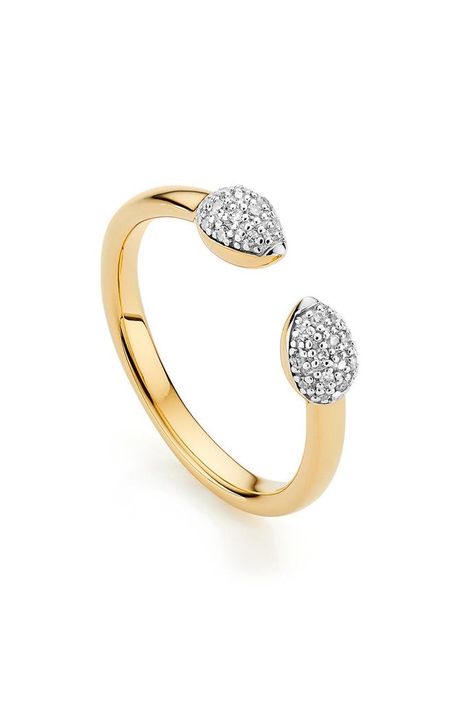 Monica Vinader Fiji Bud Diamond Stacking Ring